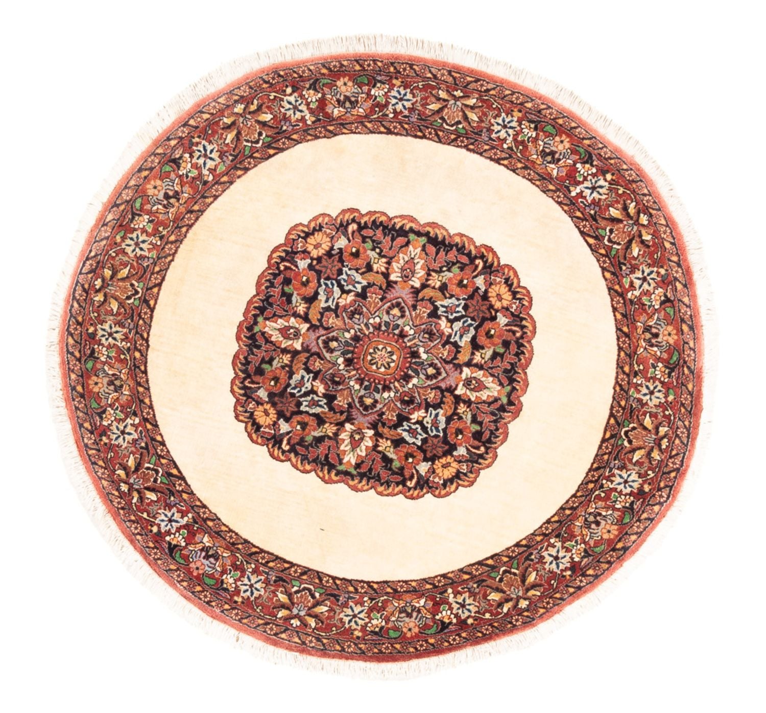 Alfombra persa - Bidjar redondo  - 100 x 100 cm - crema