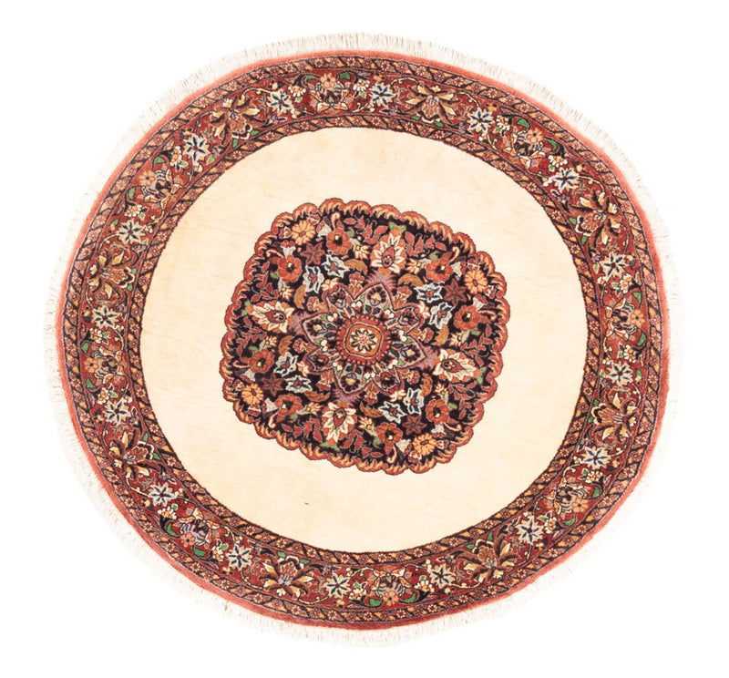 Alfombra persa - Bidjar redondo  - 100 x 100 cm - crema