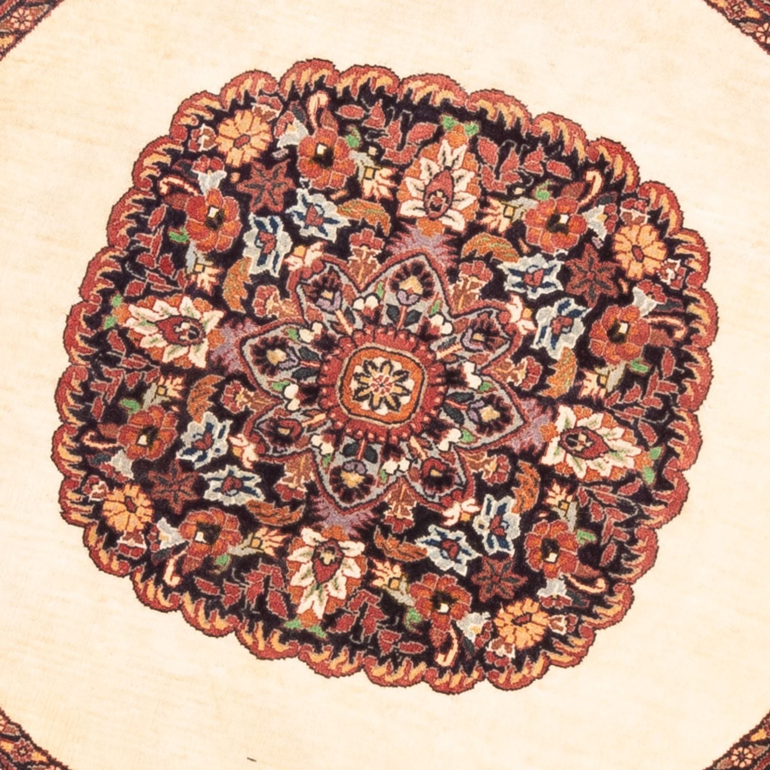 Alfombra persa - Bidjar redondo  - 100 x 100 cm - crema