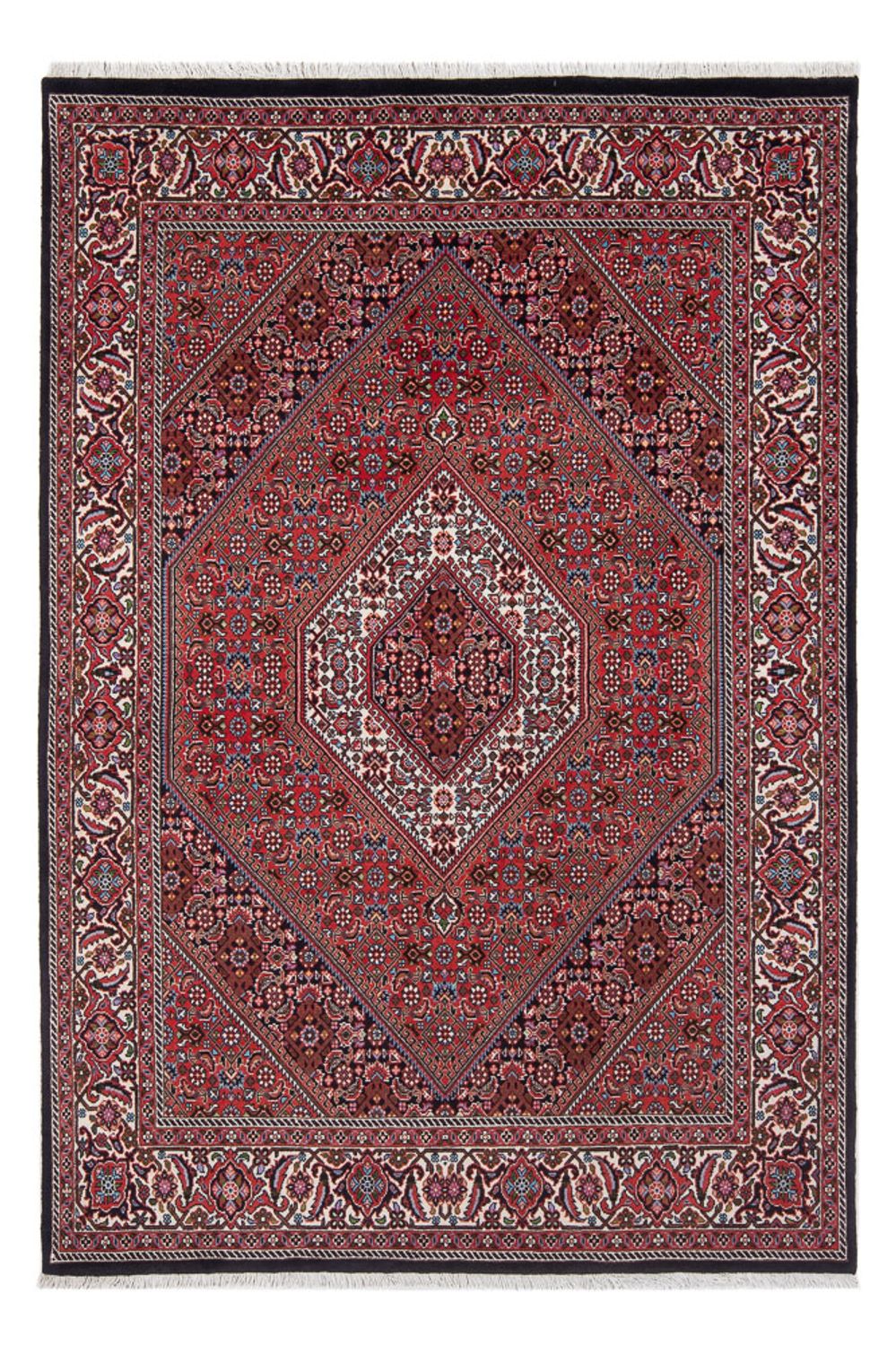 Alfombra persa - Bidjar - 207 x 142 cm - rojo oscuro