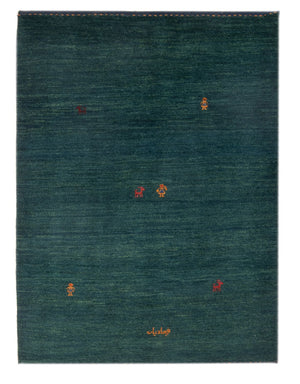 Alfombra Gabbeh - Persa - 160 x 104 cm - azul petróleo