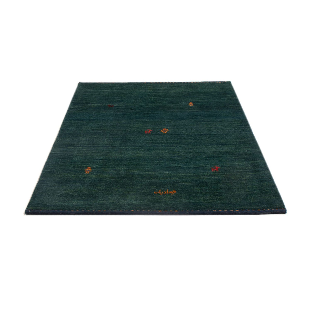 Alfombra Gabbeh - Persa - 160 x 104 cm - azul petróleo