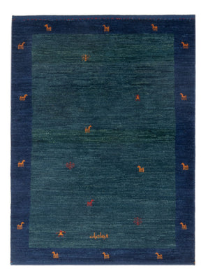 Alfombra Gabbeh - Persa - 139 x 100 cm - azul petróleo