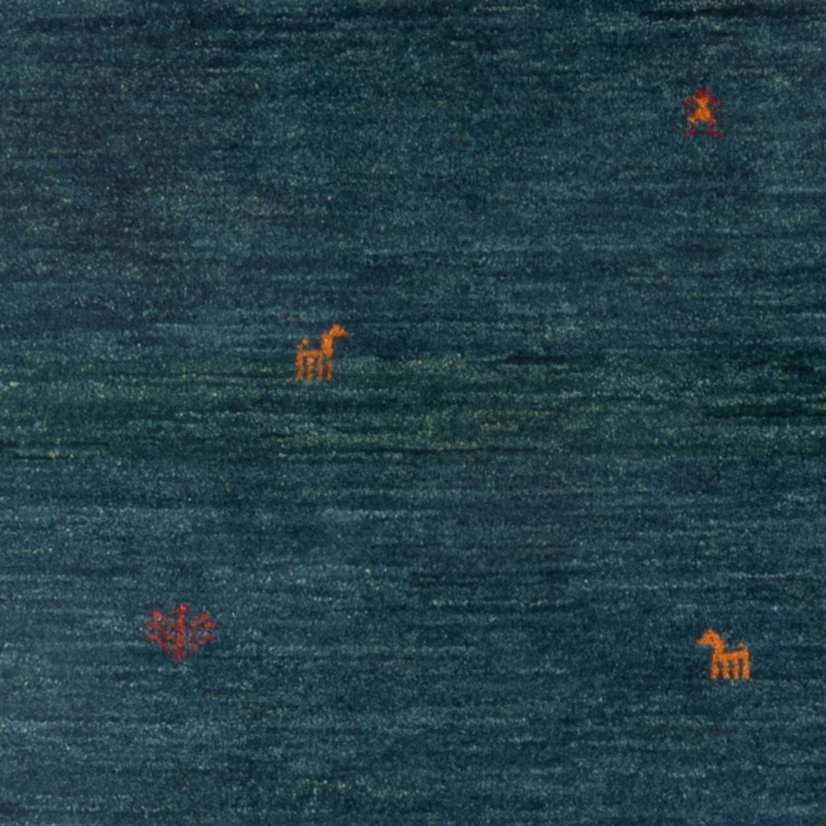 Alfombra Gabbeh - Persa - 139 x 100 cm - azul petróleo