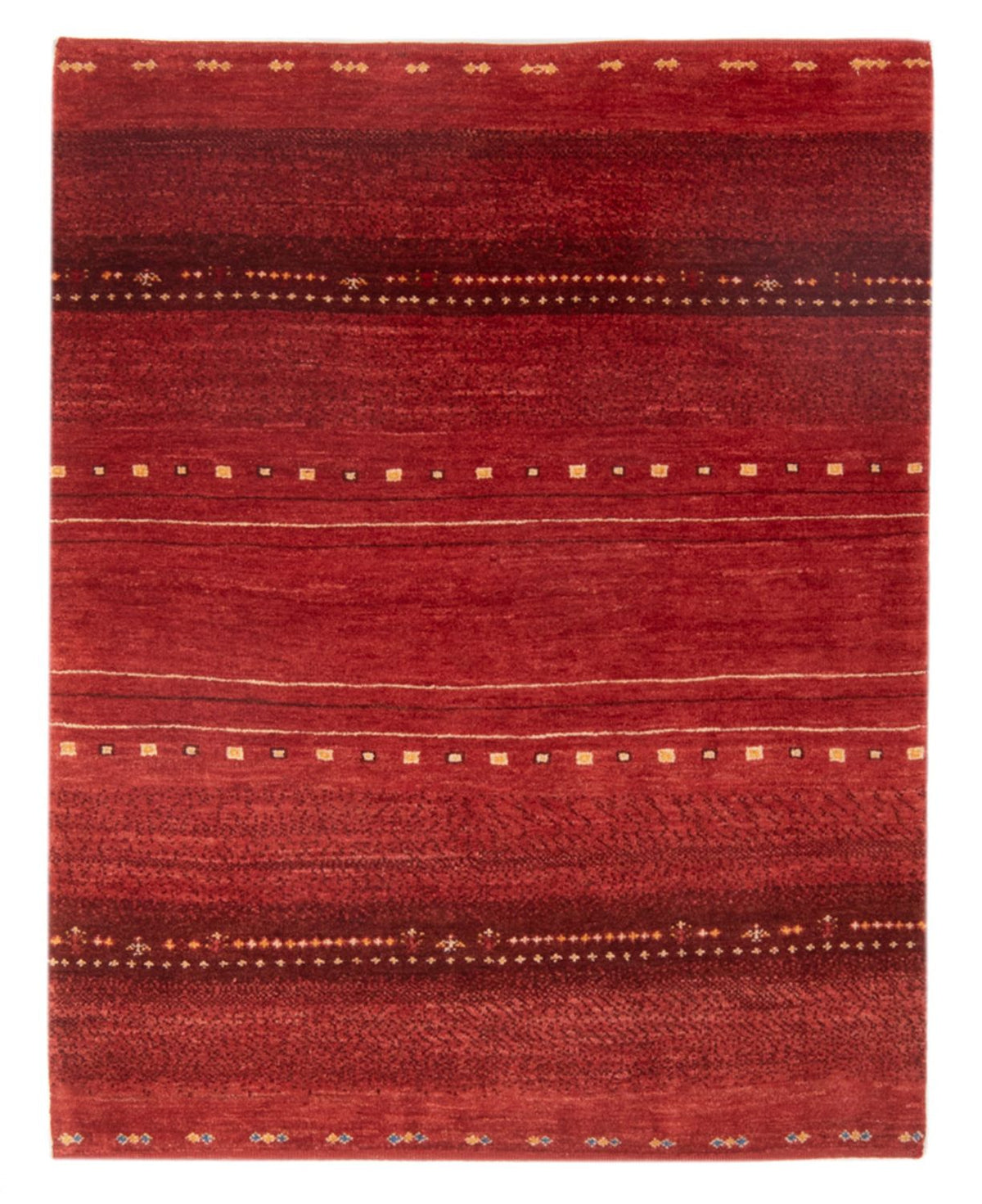 Alfombra Gabbeh - Persa - 140 x 102 cm - rojo oscuro