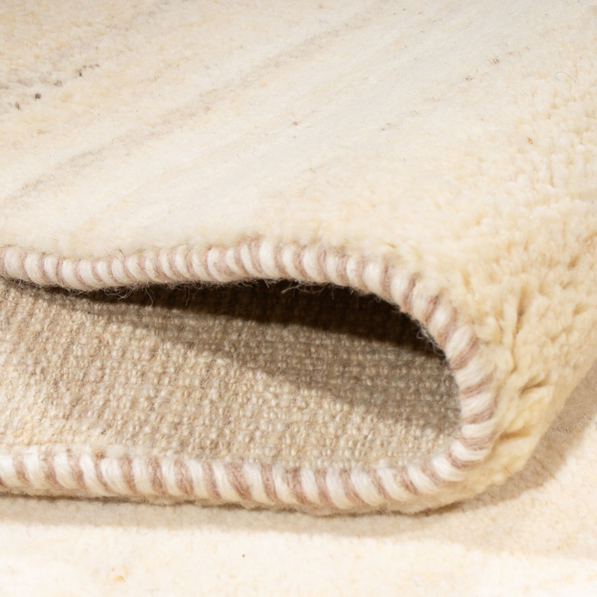 Alfombra Gabbeh - Persa - 242 x 182 cm - blanco natural