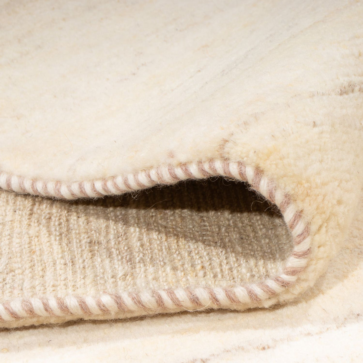 Alfombra Gabbeh - Persa - 221 x 166 cm - blanco natural