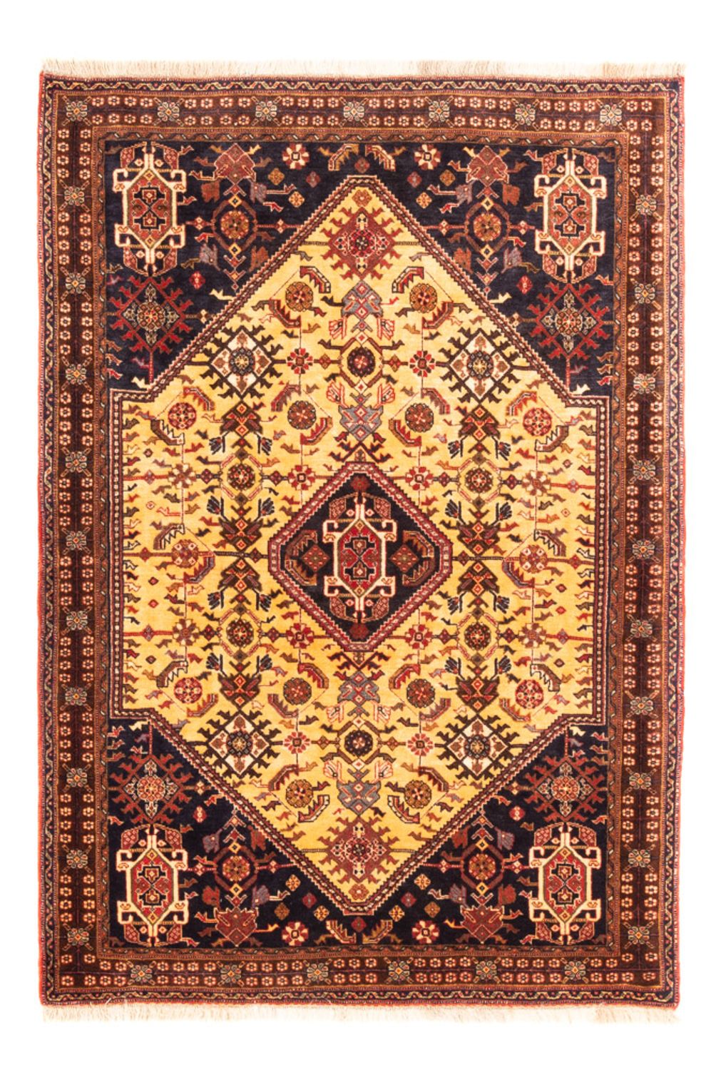 Alfombra persa - Nómada - 150 x 110 cm - amarillo