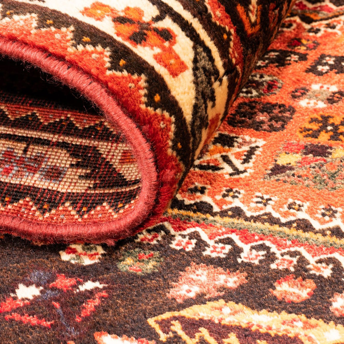 Alfombra persa - Nómada - 154 x 117 cm - rojo claro