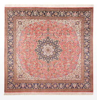 Alfombra de seda - Ghom Seda - Prima cuadrado  - 247 x 247 cm - rojo claro