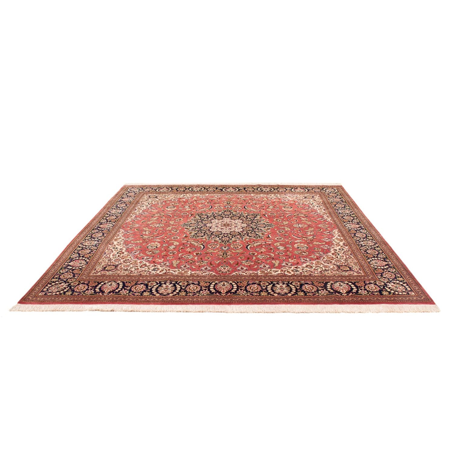 Alfombra de seda - Ghom Seda - Prima cuadrado  - 247 x 247 cm - rojo claro