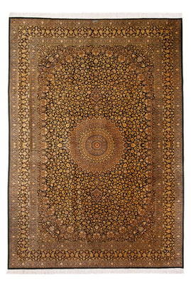 Alfombra de seda - Ghom Seda - Prima - 353 x 242 cm - negro