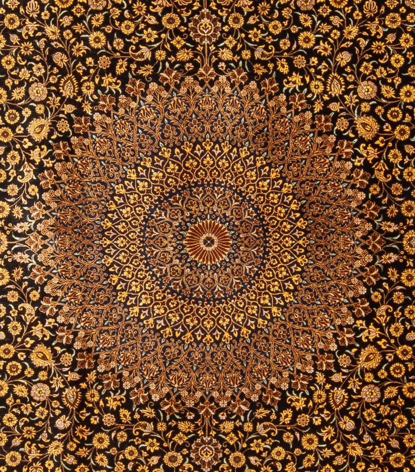 Alfombra de seda - Ghom Seda - Prima - 353 x 242 cm - negro
