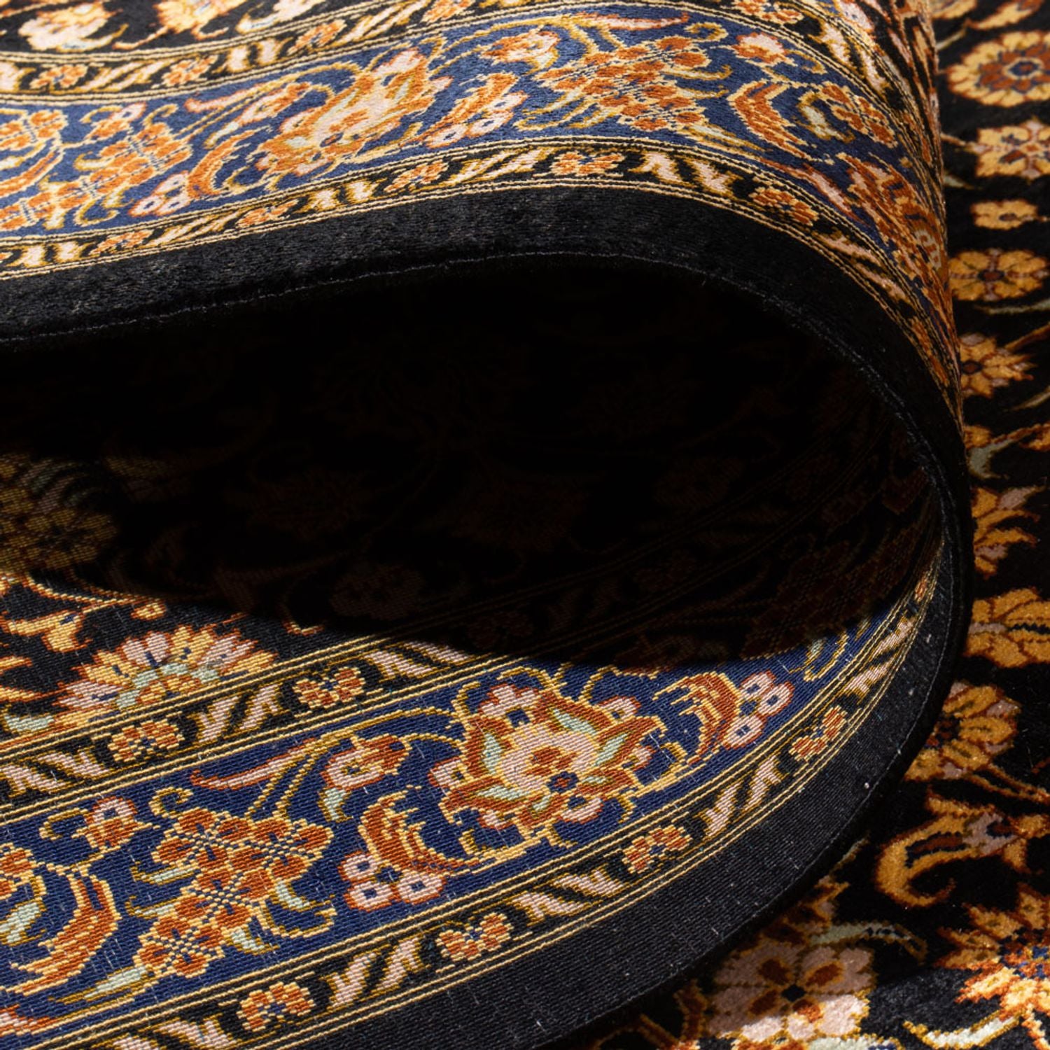 Alfombra de seda - Ghom Seda - Prima - 353 x 242 cm - negro