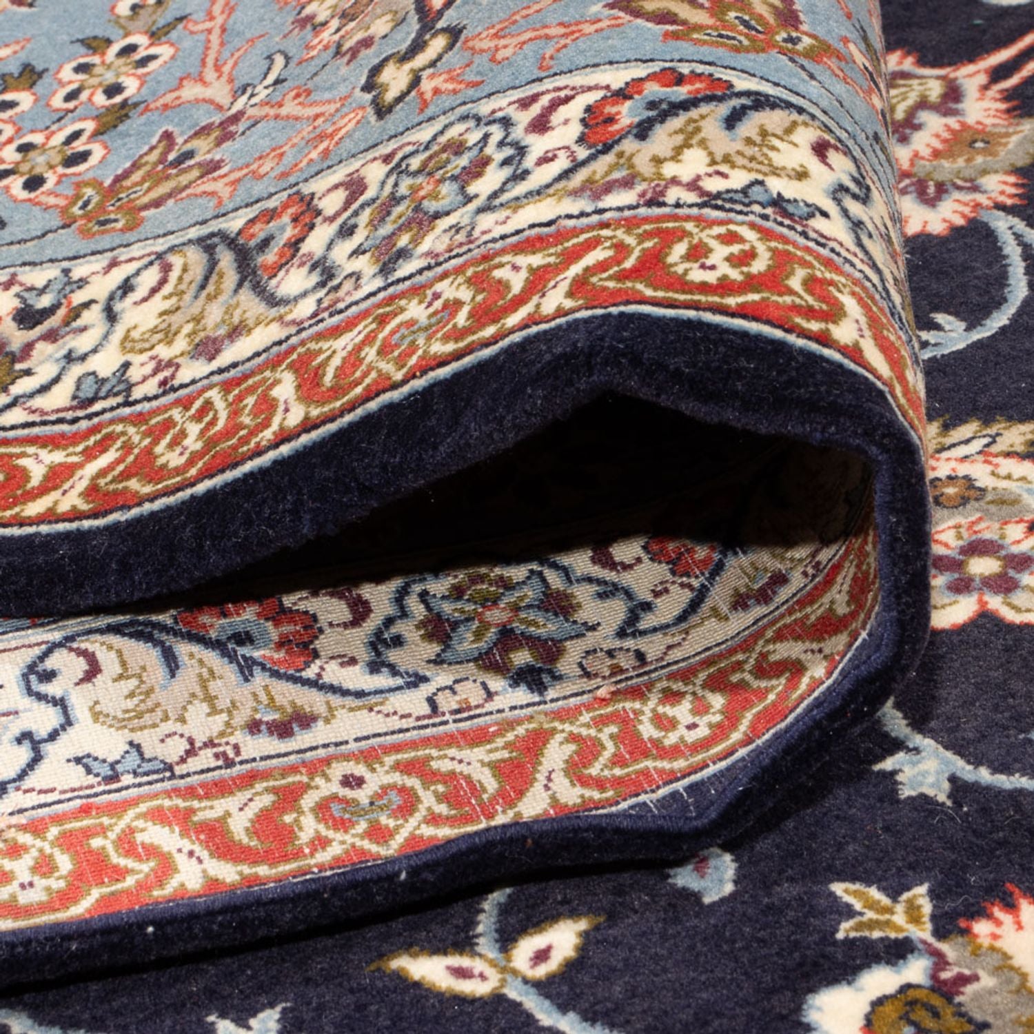 Alfombra Persa - Isfahan - Prima - 355 x 255 cm - azul oscuro