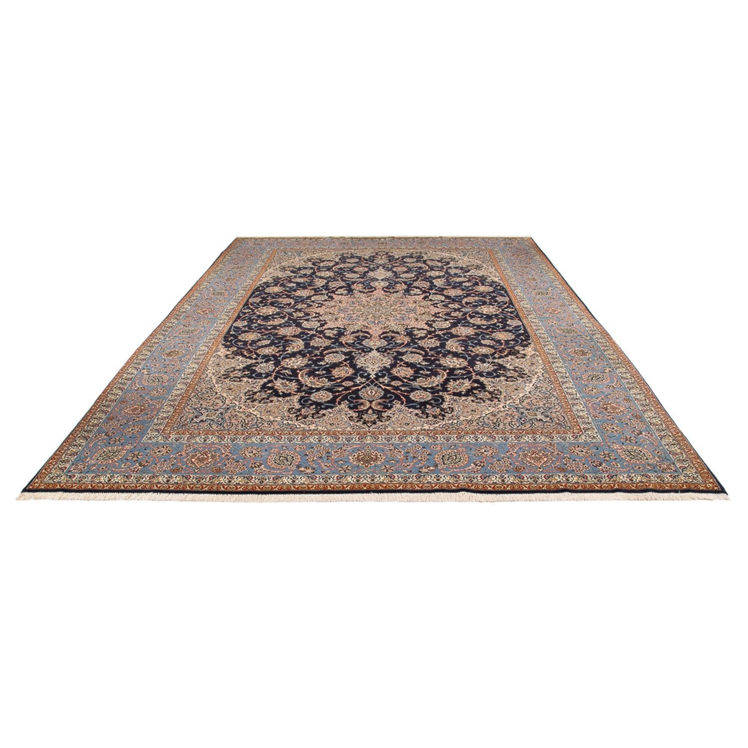 Alfombra Persa - Isfahan - Prima - 355 x 255 cm - azul oscuro