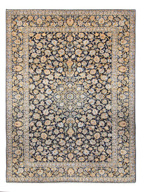 Alfombra persa - Keshan - 408 x 292 cm - azul oscuro