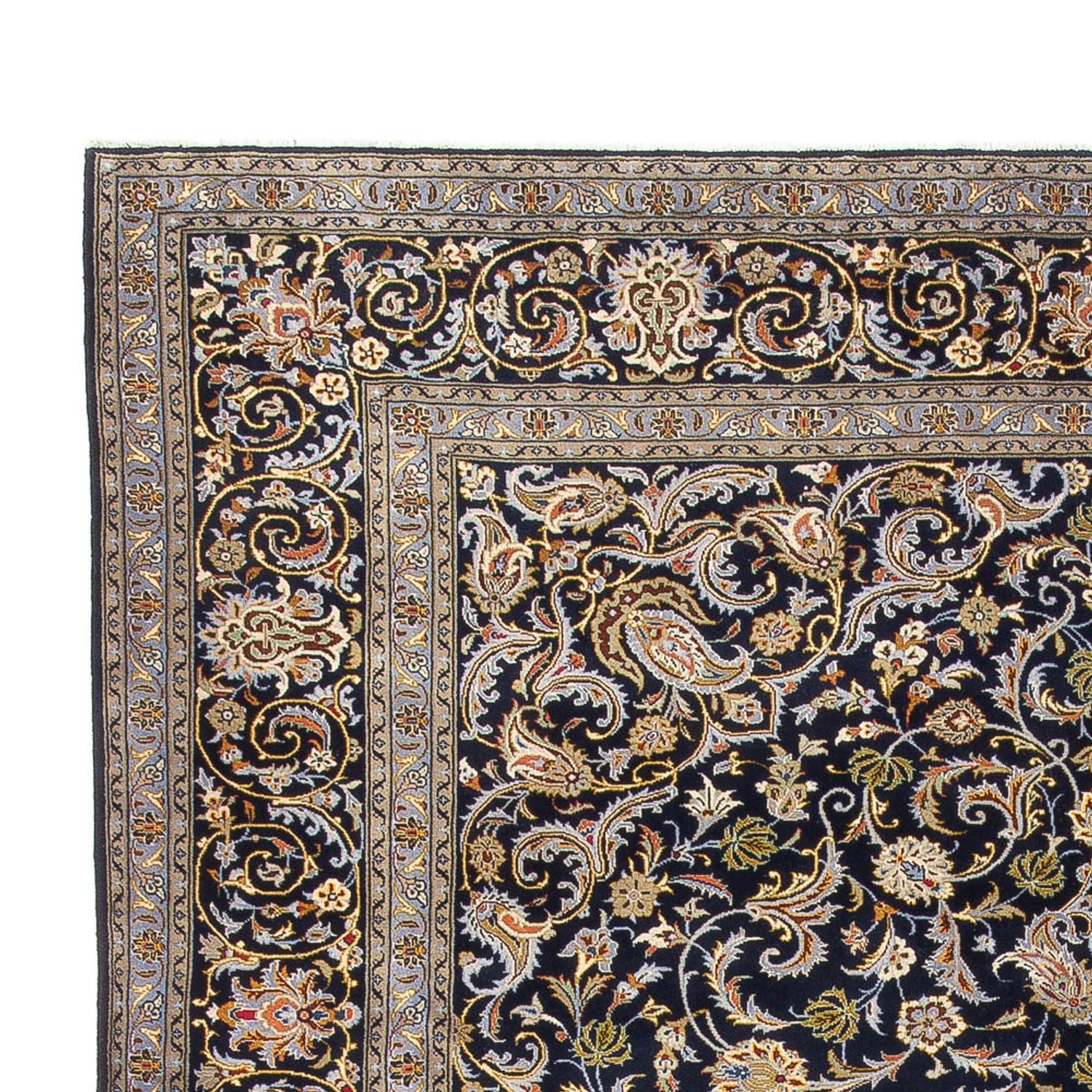 Alfombra persa - Keshan - 417 x 293 cm - azul oscuro
