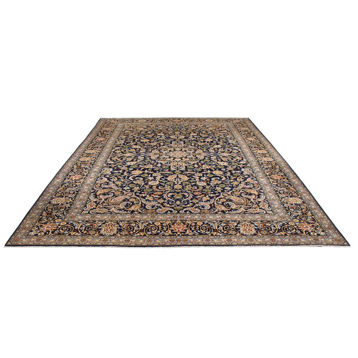 Alfombra persa - Keshan - 417 x 293 cm - azul oscuro