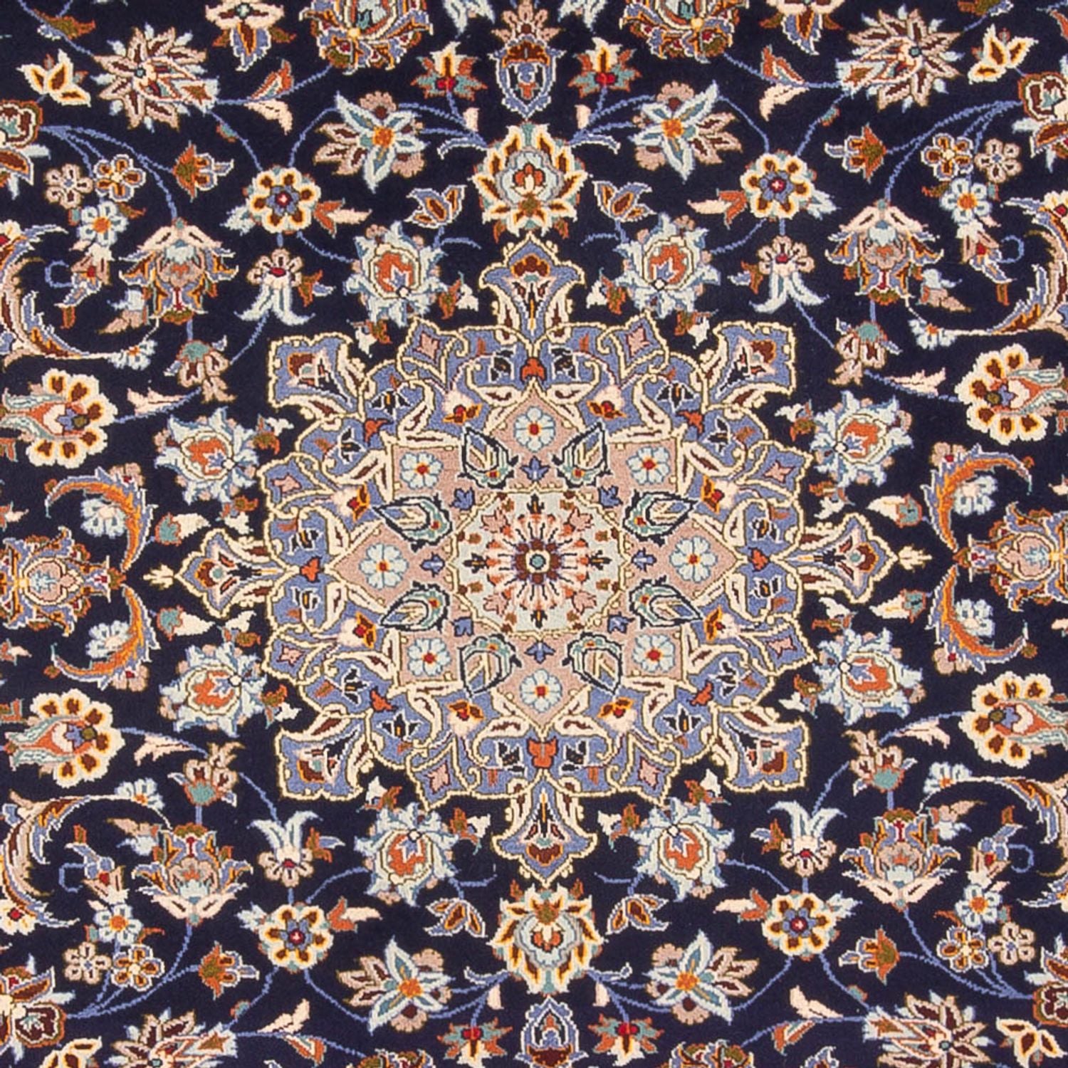Alfombra persa - Keshan - 395 x 292 cm - azul oscuro