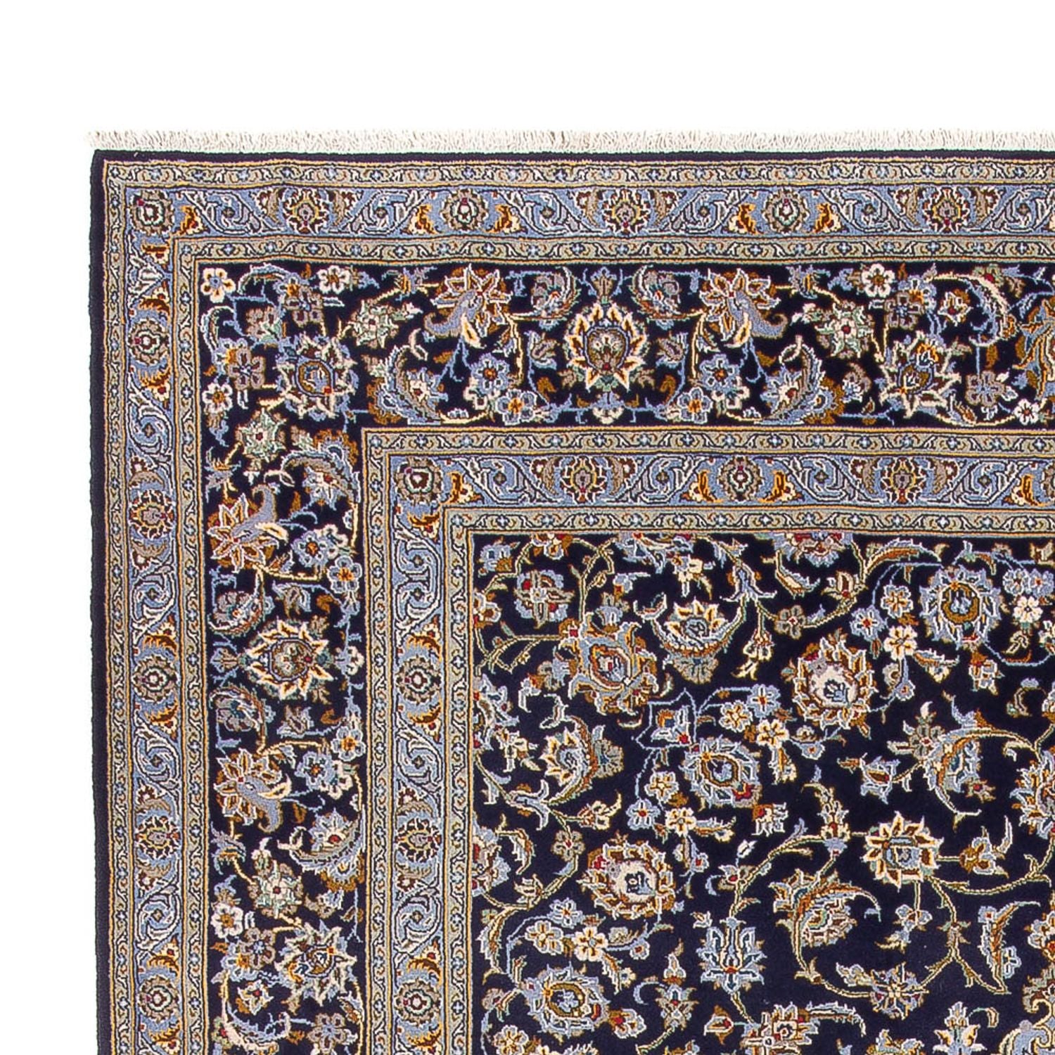 Alfombra persa - Keshan - 390 x 266 cm - azul oscuro
