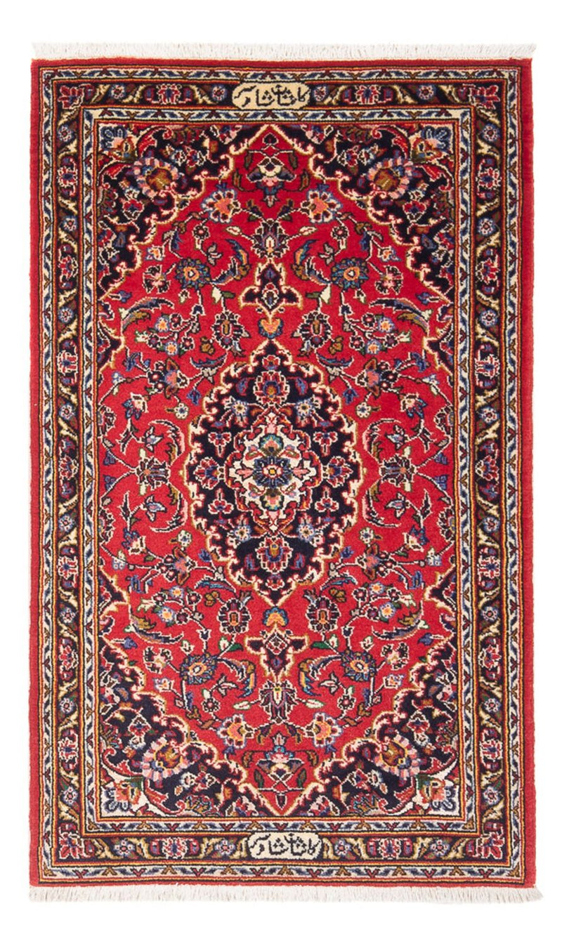 Alfombra persa - Keshan - 127 x 67 cm - rojo