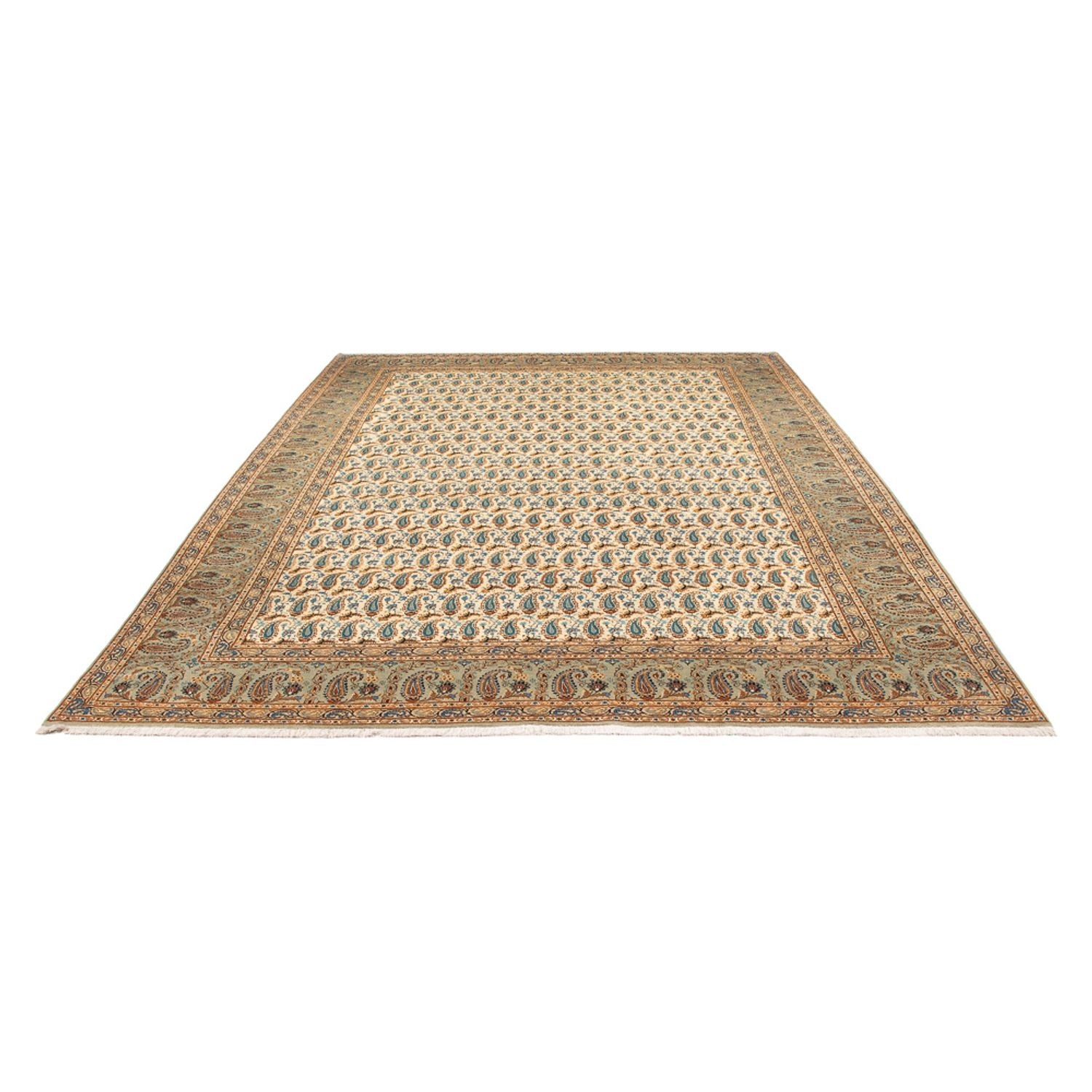 Alfombra persa - Keshan - 350 x 270 cm - verde claro