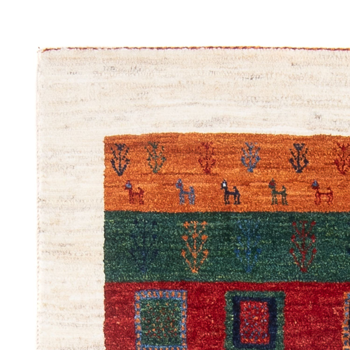 Alfombra Gabbeh - Loribaft Persa - 129 x 83 cm - multicolor