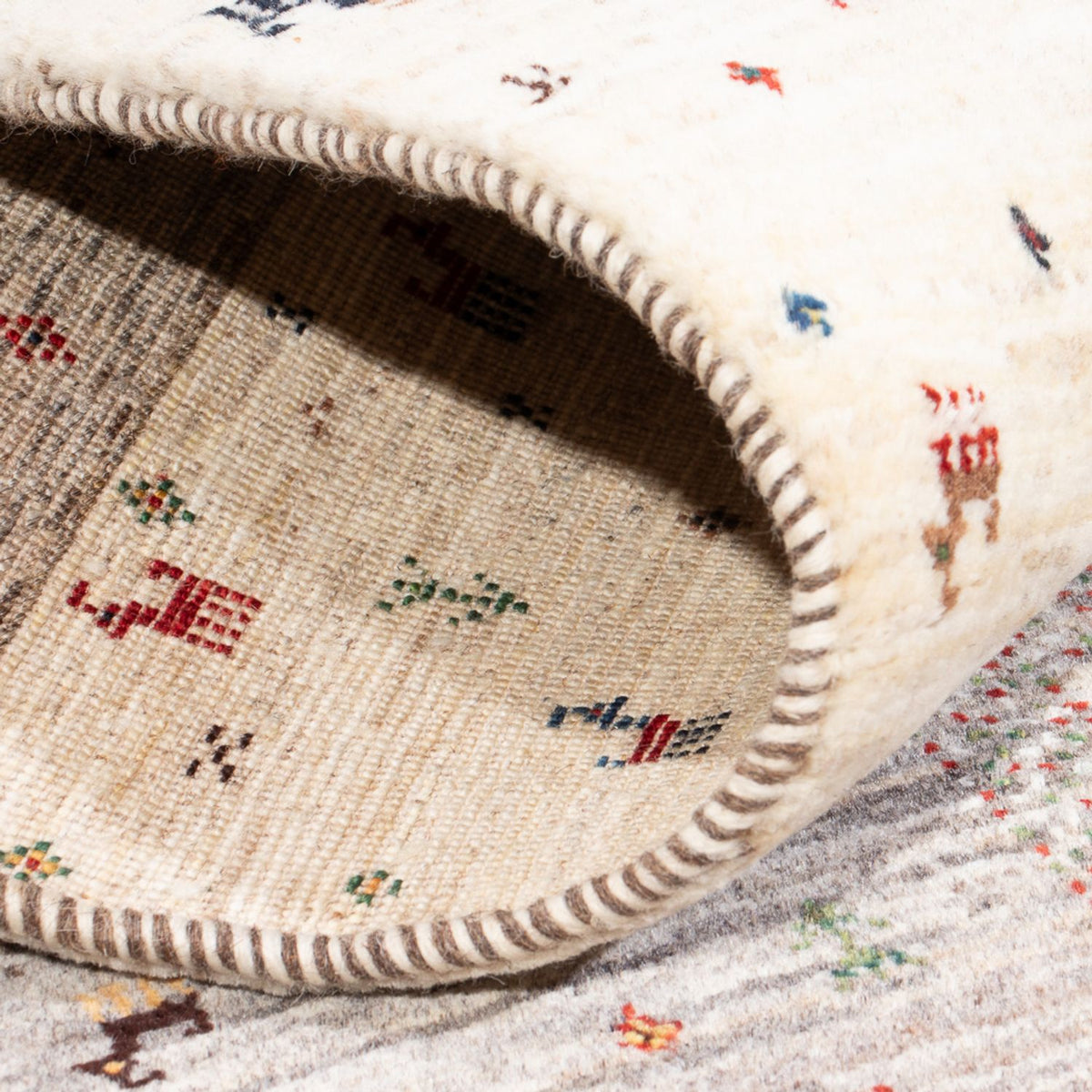 Alfombra Gabbeh - Loribaft Persa - 128 x 86 cm - multicolor