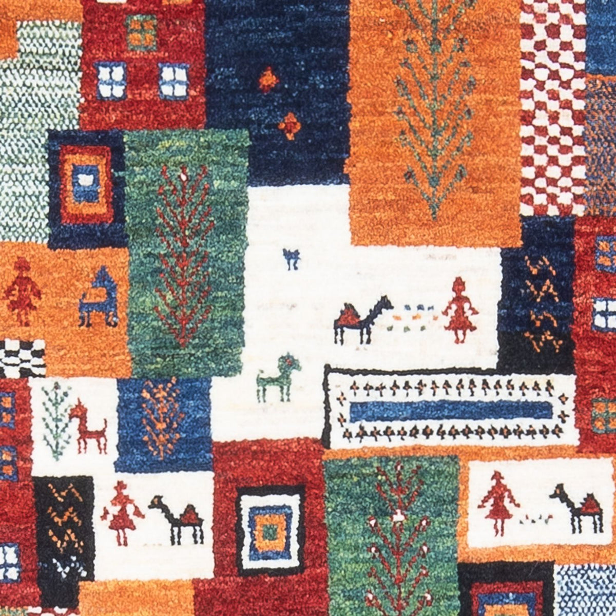 Alfombra Gabbeh - Loribaft Persa - 126 x 83 cm - multicolor