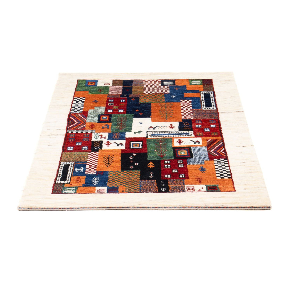 Alfombra Gabbeh - Loribaft Persa - 126 x 83 cm - multicolor