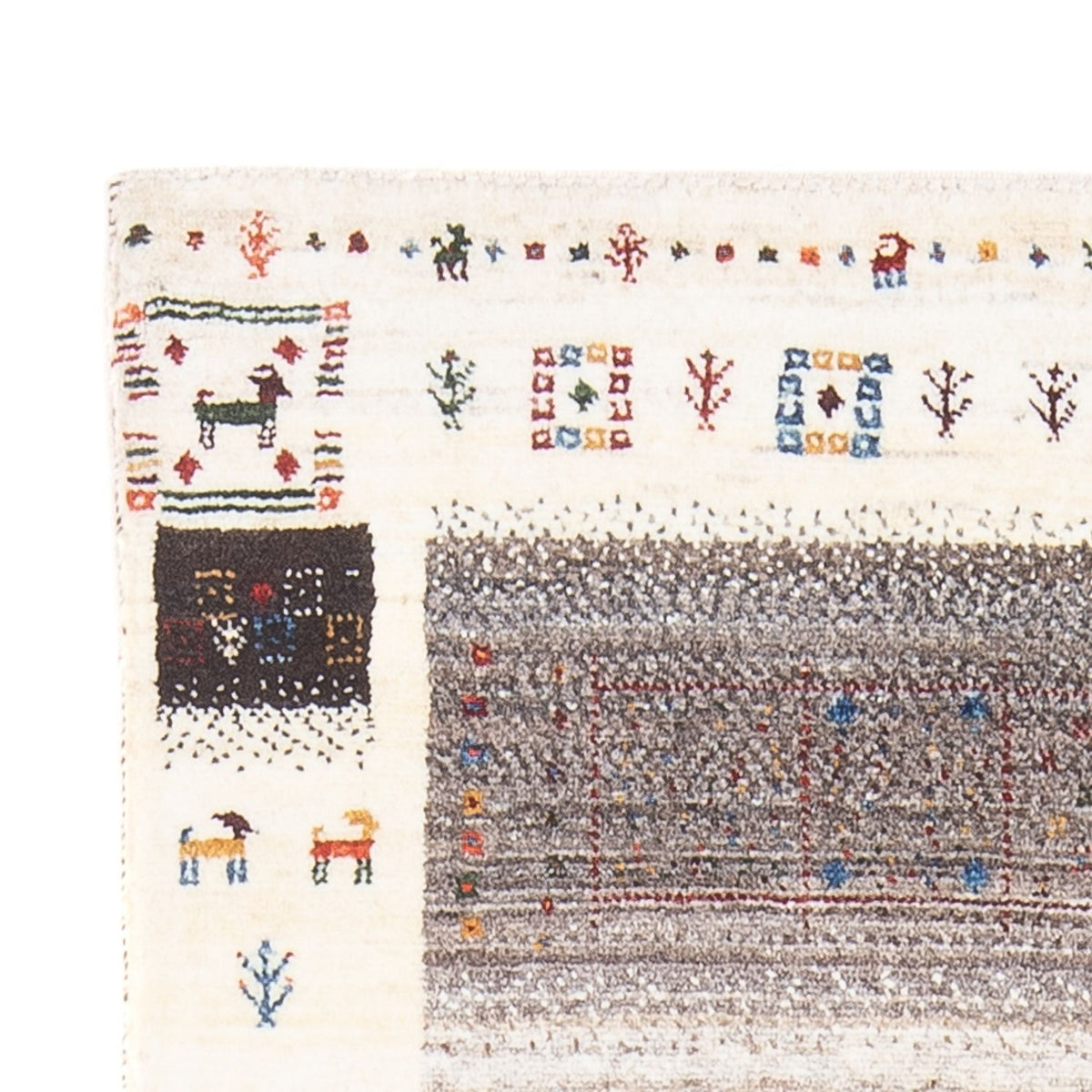 Alfombra Gabbeh - Loribaft Persa - 126 x 84 cm - multicolor