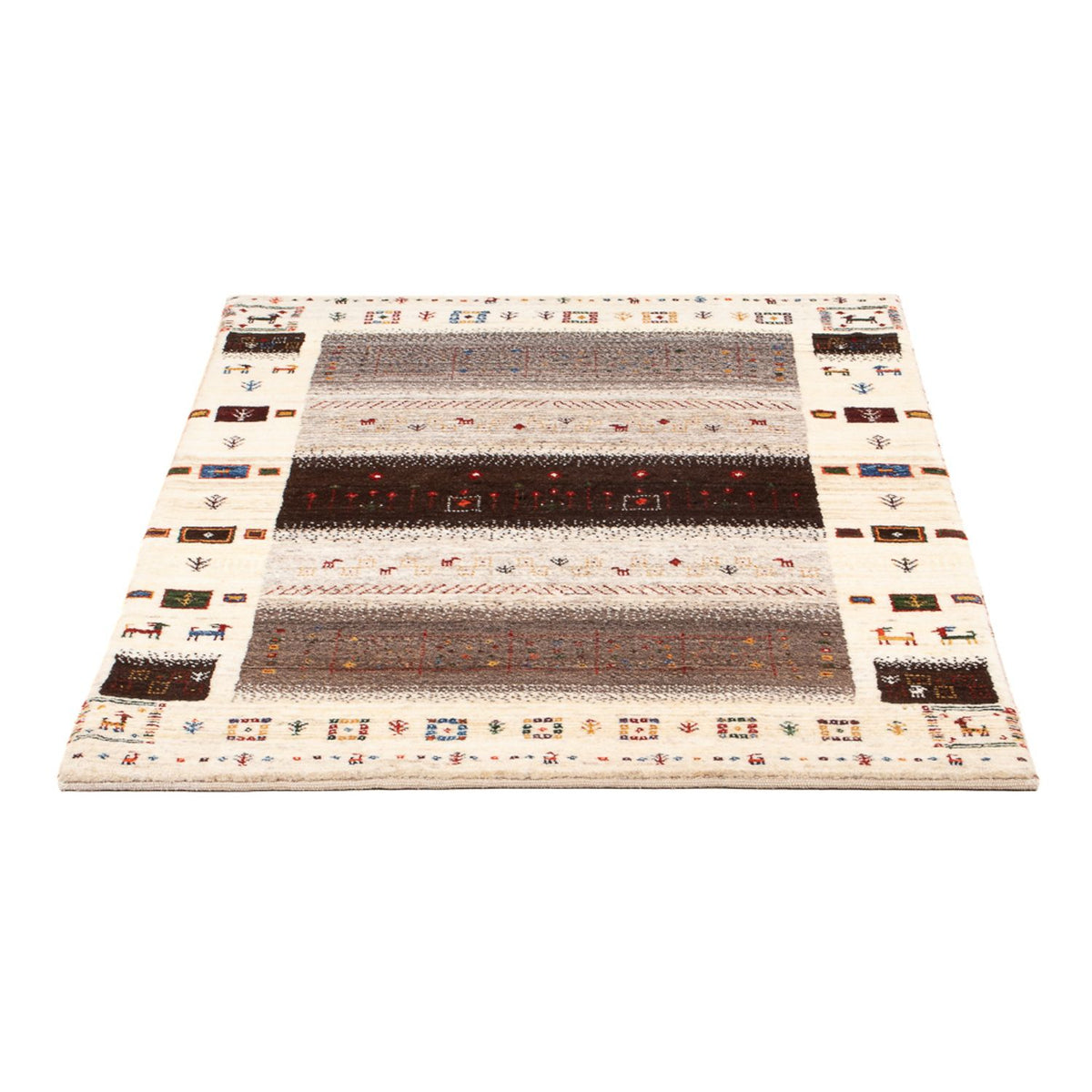 Alfombra Gabbeh - Loribaft Persa - 126 x 84 cm - multicolor