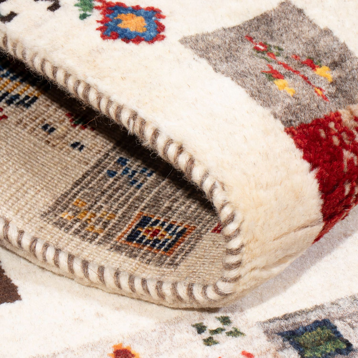 Alfombra Gabbeh - Loribaft Persa - 126 x 88 cm - multicolor