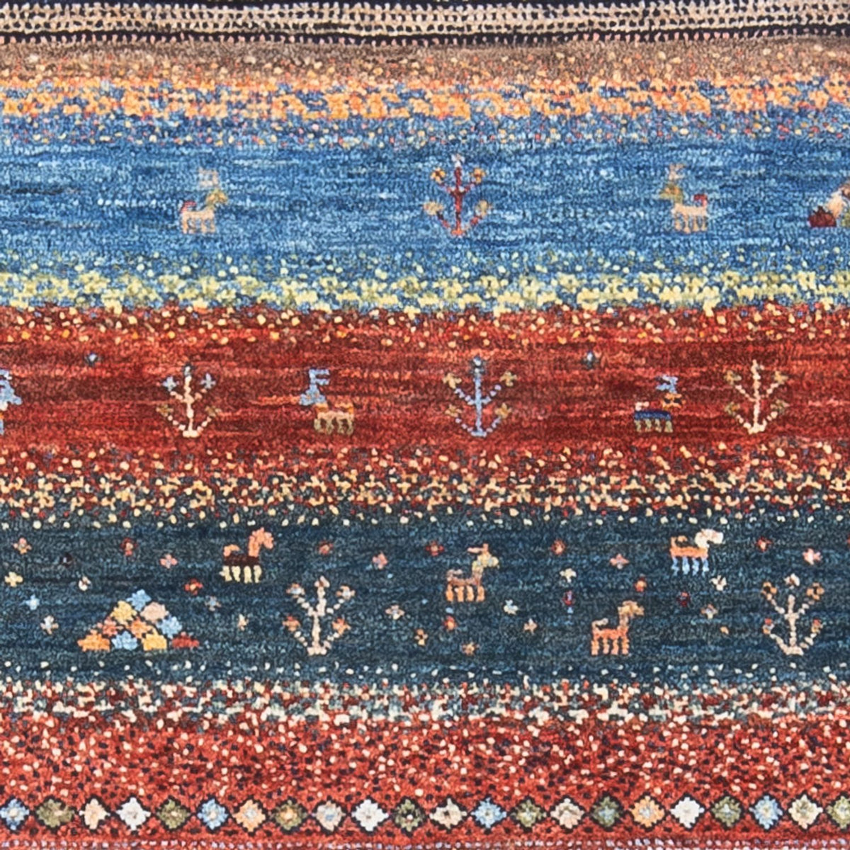 Alfombra Gabbeh - Loribaft Persa - 130 x 80 cm - multicolor