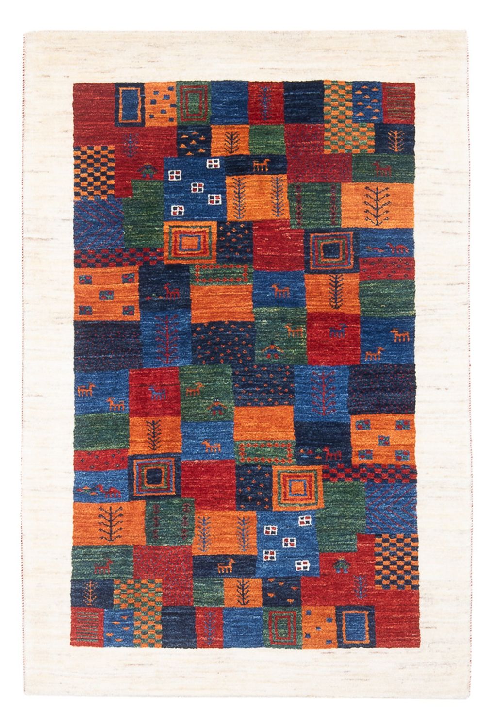 Alfombra Gabbeh - Loribaft Persa - 132 x 86 cm - multicolor