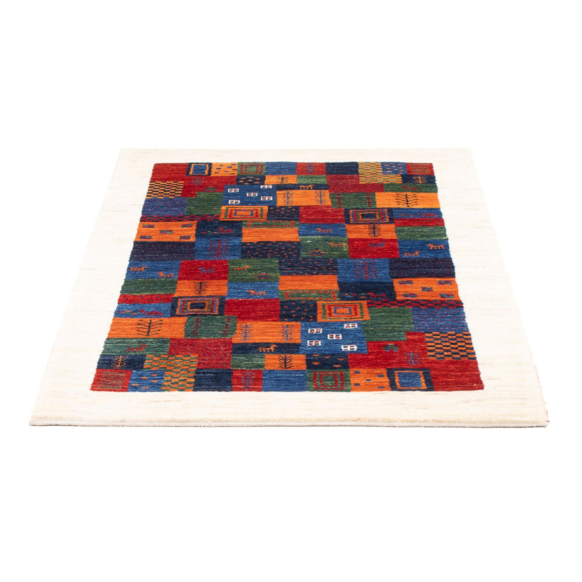 Alfombra Gabbeh - Loribaft Persa - 132 x 86 cm - multicolor