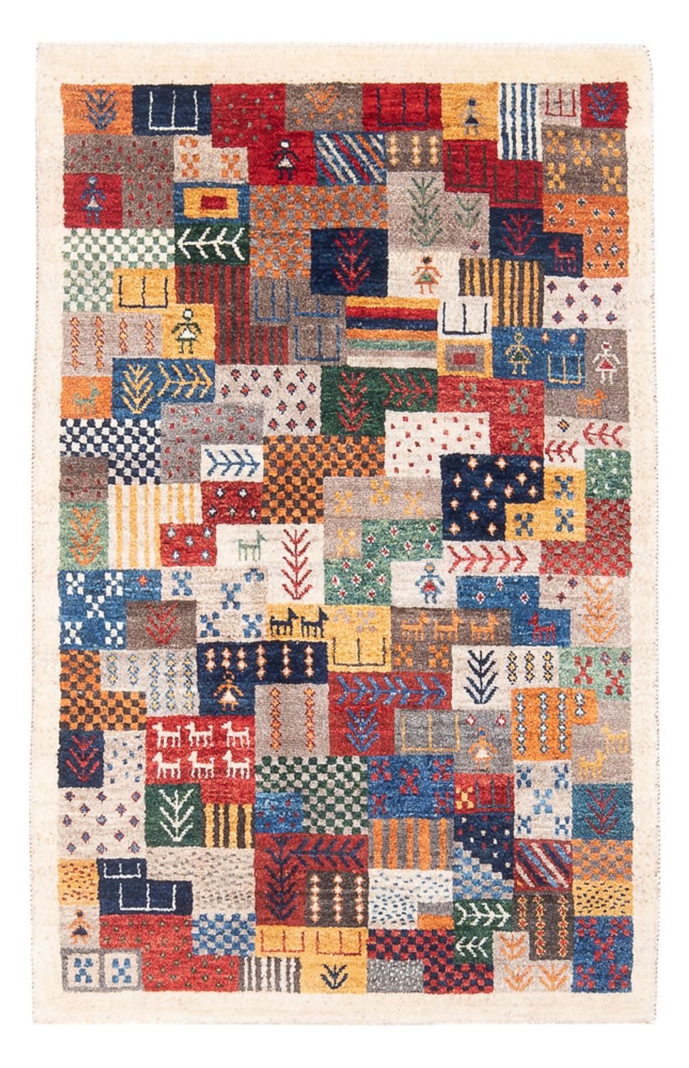 Alfombra Gabbeh - Loribaft Persa - 129 x 78 cm - multicolor