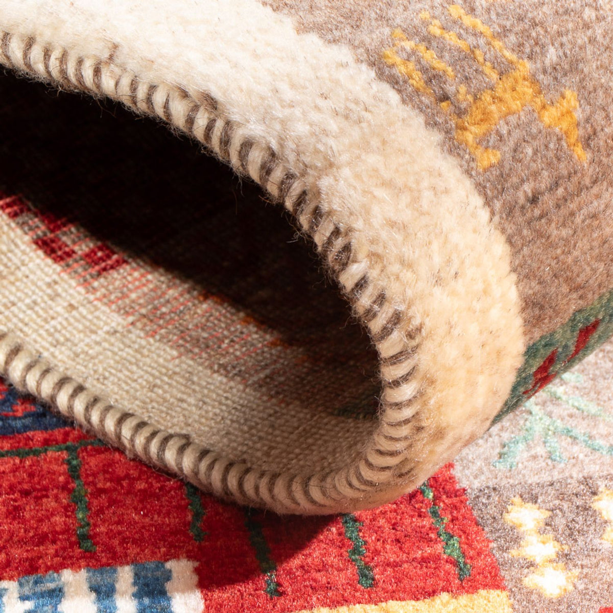 Alfombra Gabbeh - Loribaft Persa - 129 x 78 cm - multicolor