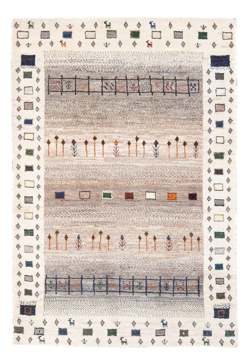 Alfombra Gabbeh - Loribaft Persa - 134 x 86 cm - multicolor