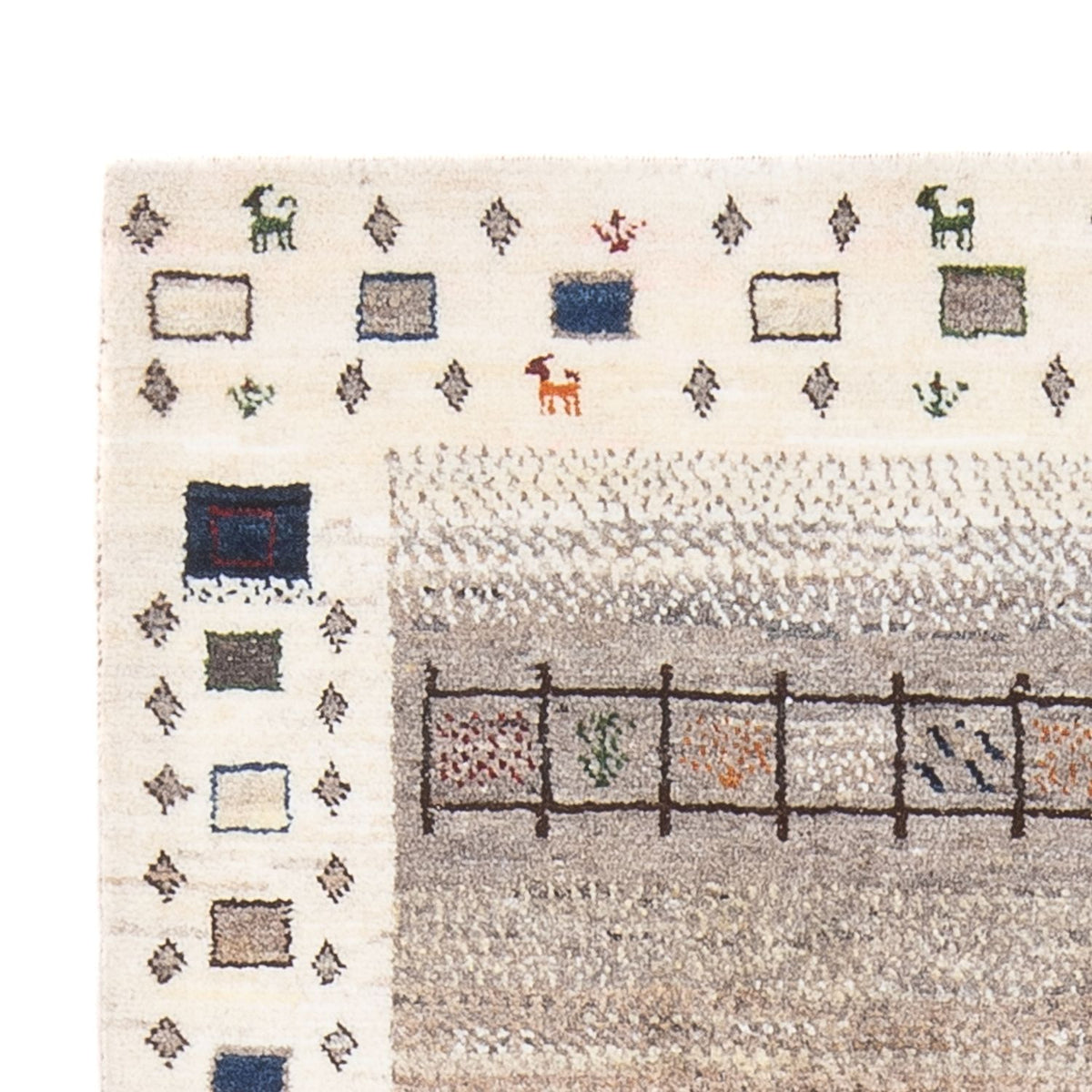 Alfombra Gabbeh - Loribaft Persa - 134 x 86 cm - multicolor