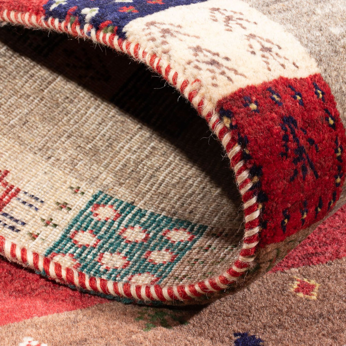 Alfombra Gabbeh - Loribaft Persa - 122 x 83 cm - multicolor