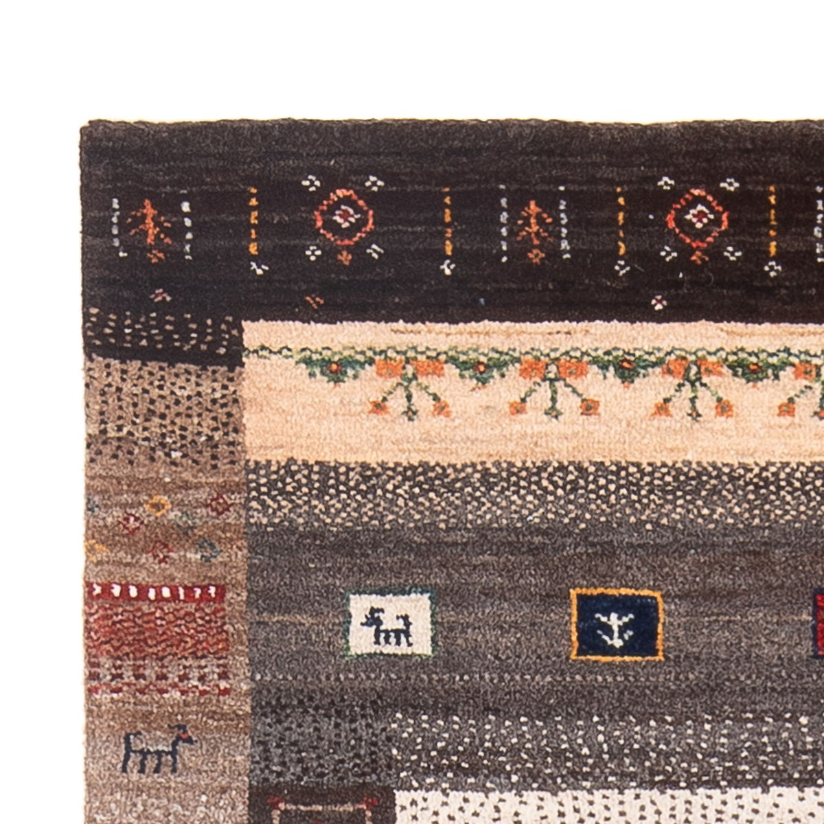 Alfombra Gabbeh - Loribaft Persa - 121 x 80 cm - multicolor