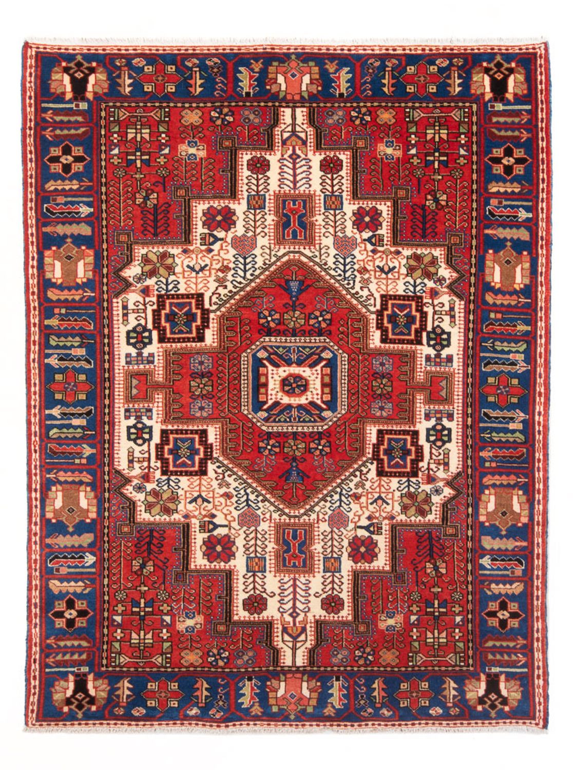 Alfombra persa - Nómada - 201 x 132 cm - rojo