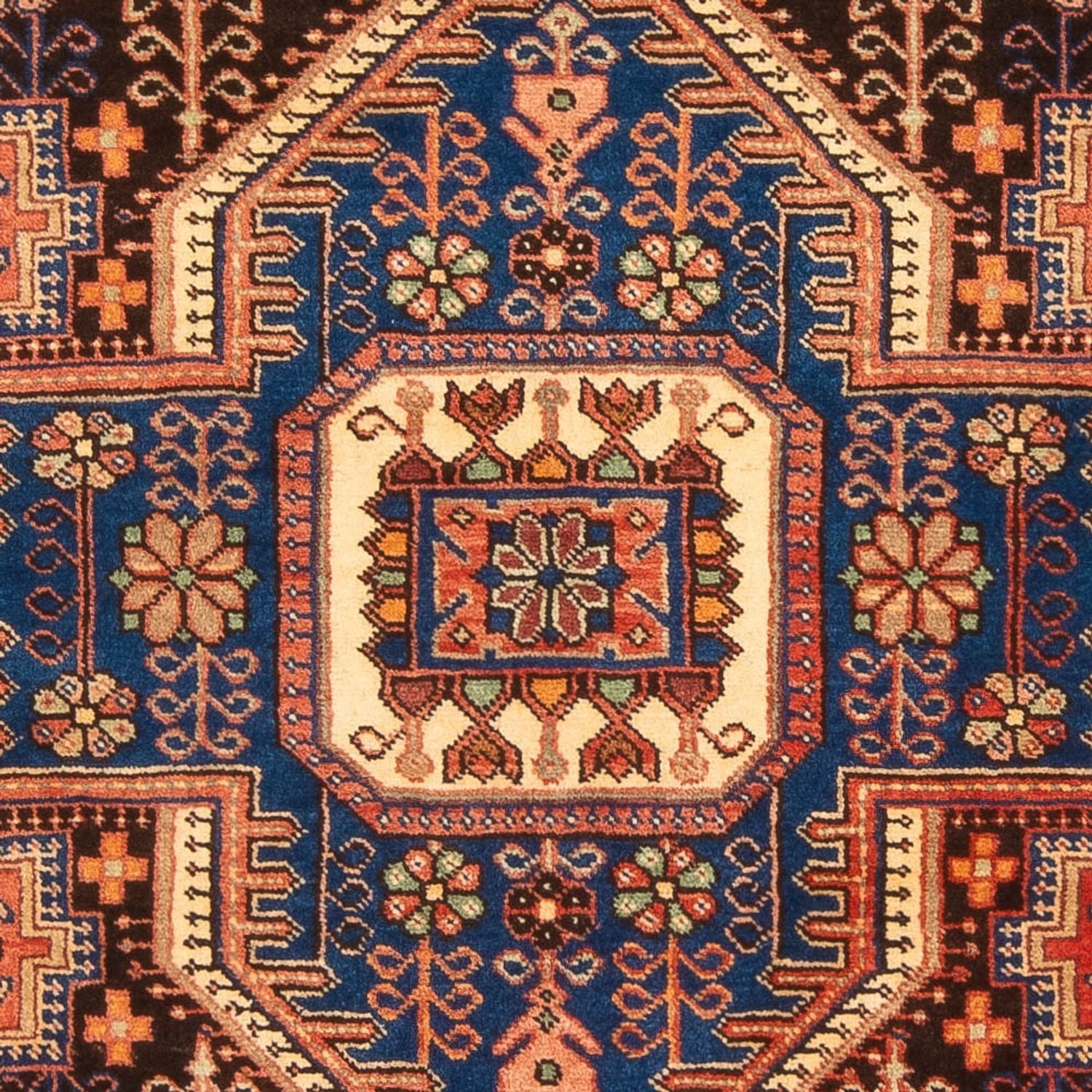 Alfombra persa - Nómada - 202 x 140 cm - azul oscuro