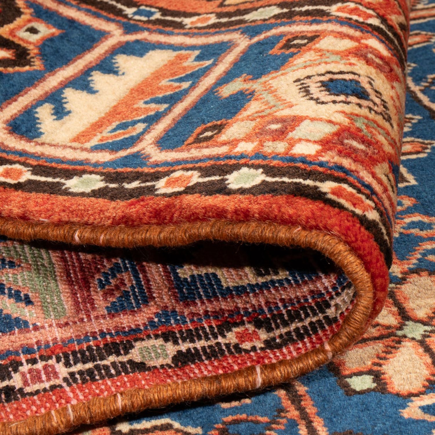 Alfombra persa - Nómada - 202 x 140 cm - azul oscuro