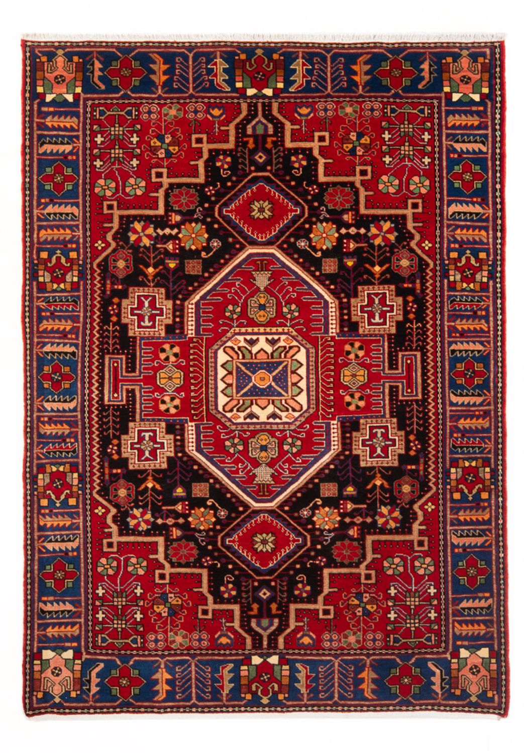 Alfombra persa - Nómada - 200 x 147 cm - rojo burdeos