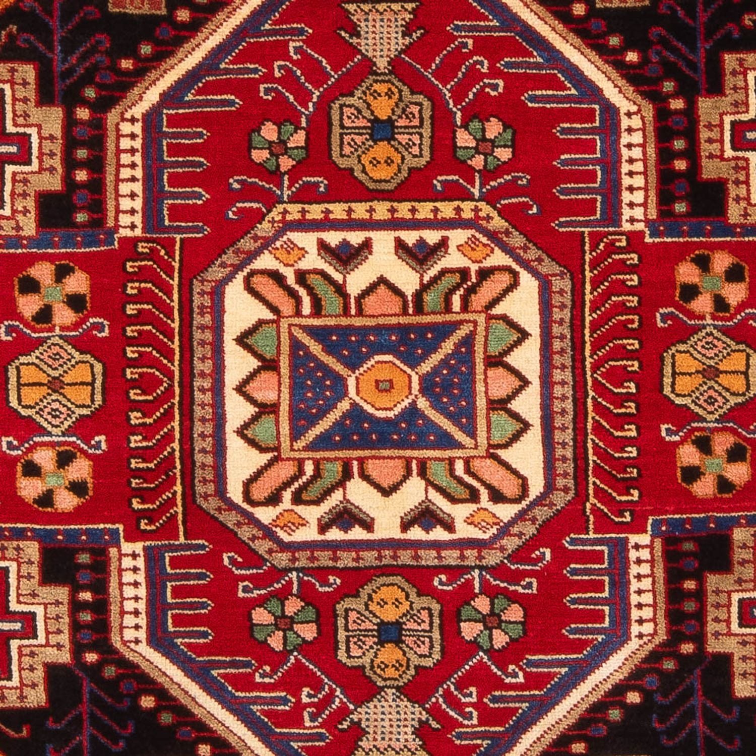 Alfombra persa - Nómada - 200 x 147 cm - rojo burdeos