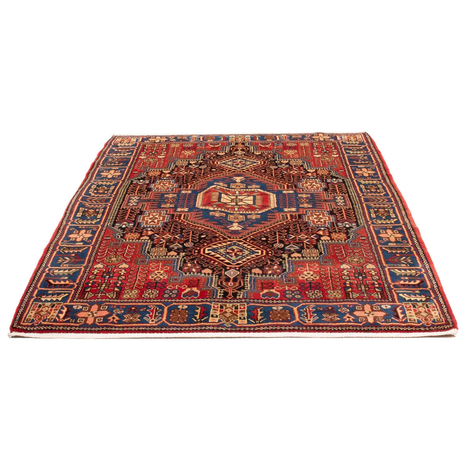Alfombra persa - Nómada - 206 x 146 cm - rojo burdeos