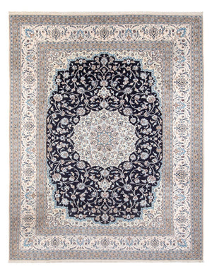 Alfombra persa - Nain - 398 x 302 cm - azul oscuro